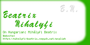 beatrix mihalyfi business card